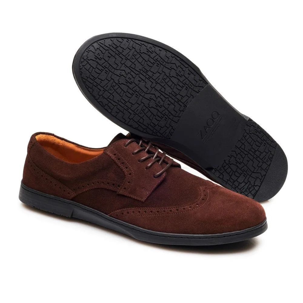 Мужские полуботинки ZAQQ BRIQ Brogue Velours Brown (коричневый цвет), фото 2