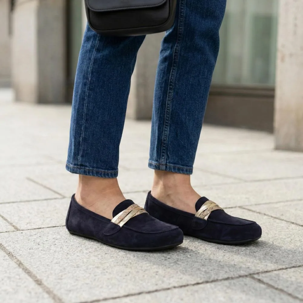 Женские мокасины ZAQQ QERP Dark Blue (тёмно-синий цвет), фото 10
