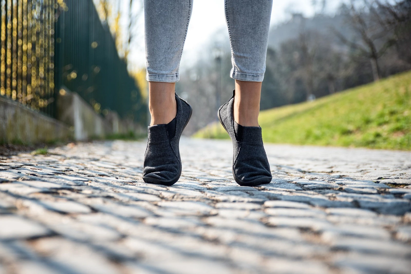 Слипоны Ahinsa из переработанного текстиля Barefoot — серый, фото 11