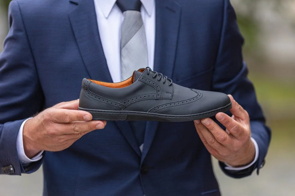Мужские полуботинки ZAQQ BRIQ Brogue Vegan Black (чёрный цвет), фото 5