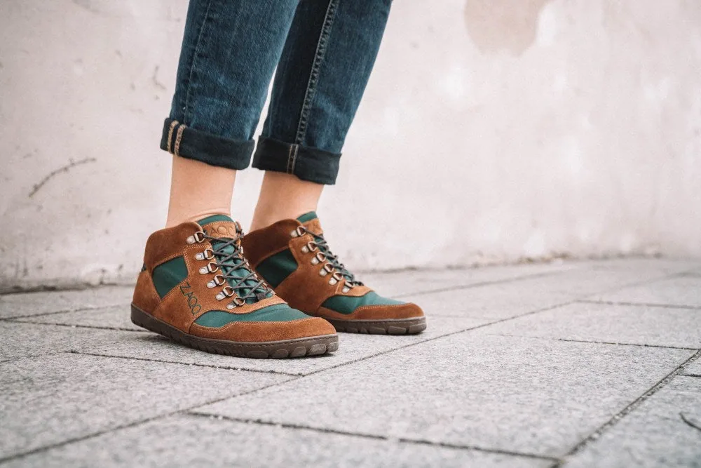 Ботинки для женщин и мужчин ZAQQ HIQE Mid Brown Green Waterproof (зелёный цвет), фото 8