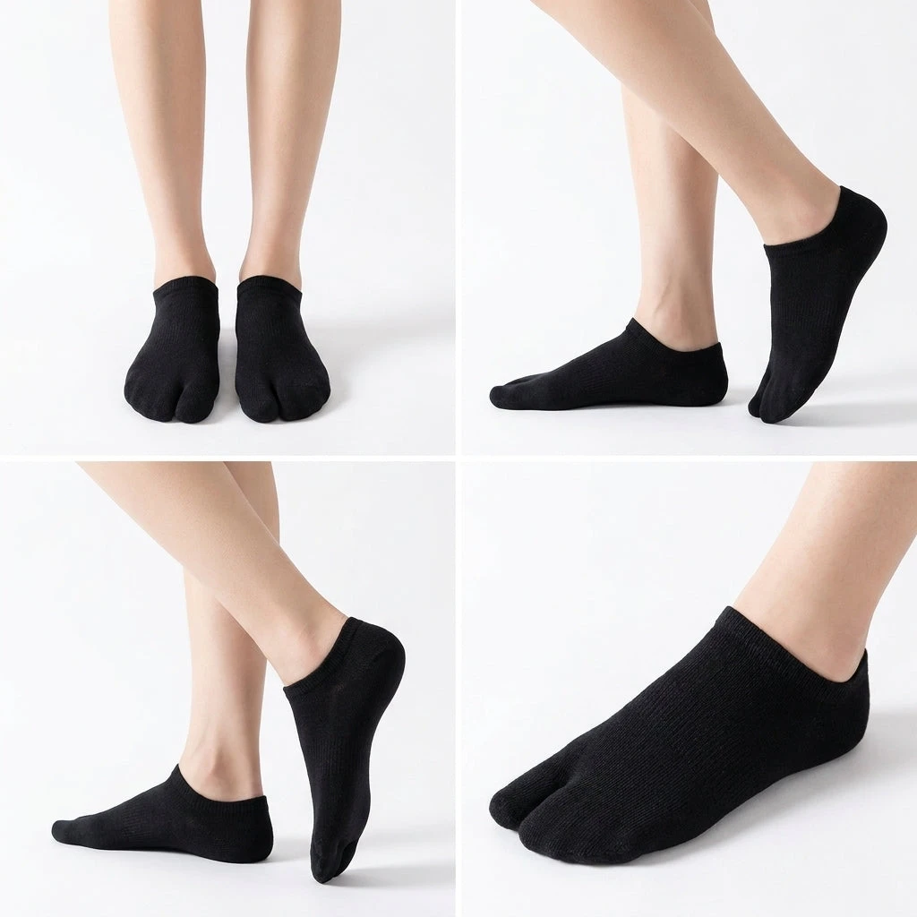 Носки Roots Barefoot Tabi с низким паголенком — чёрный, фото 7
