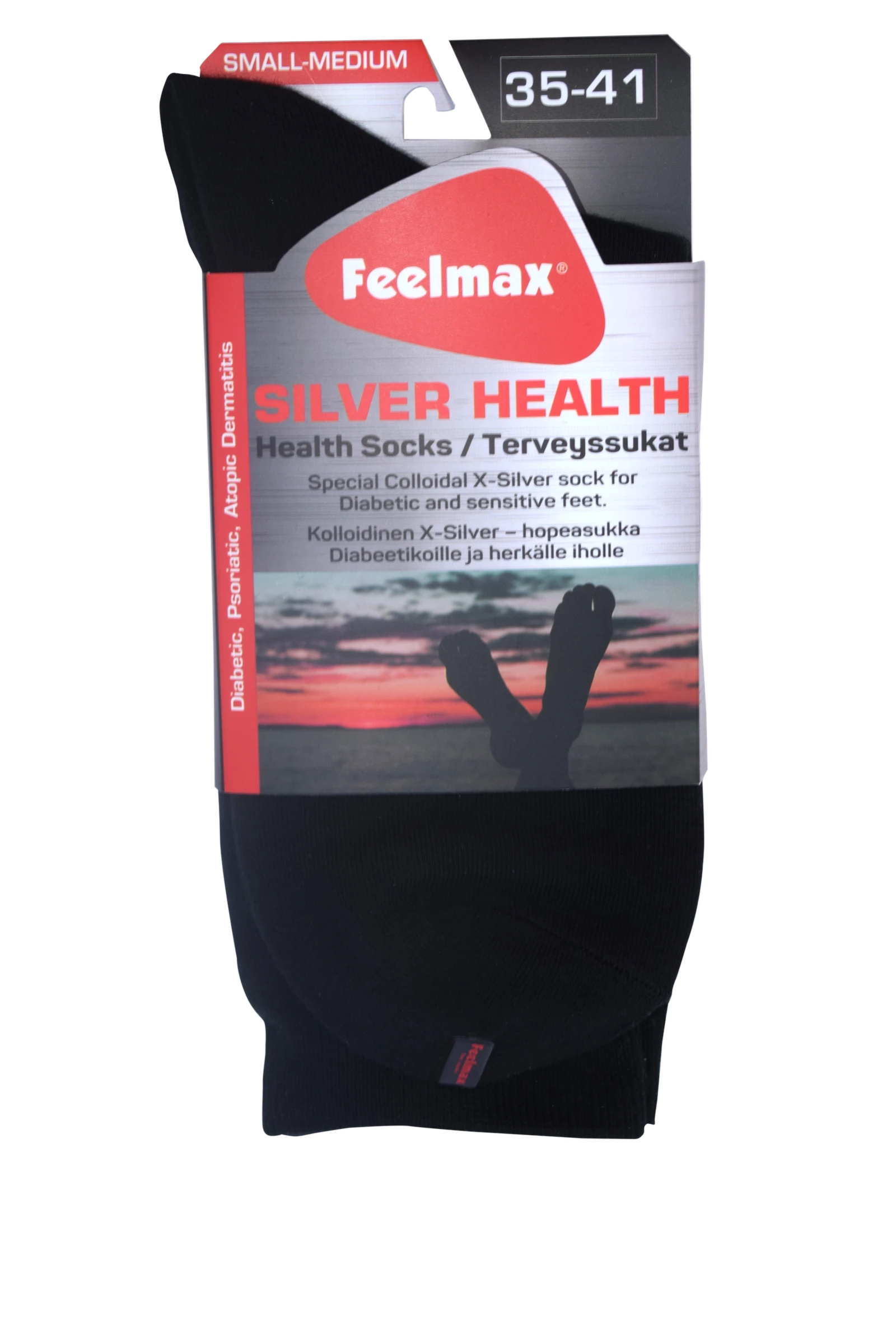 Носки с раздельными пальцами Feelmax Silver Health Traditional, чёрные (Чёрный) — фото 1 из 1