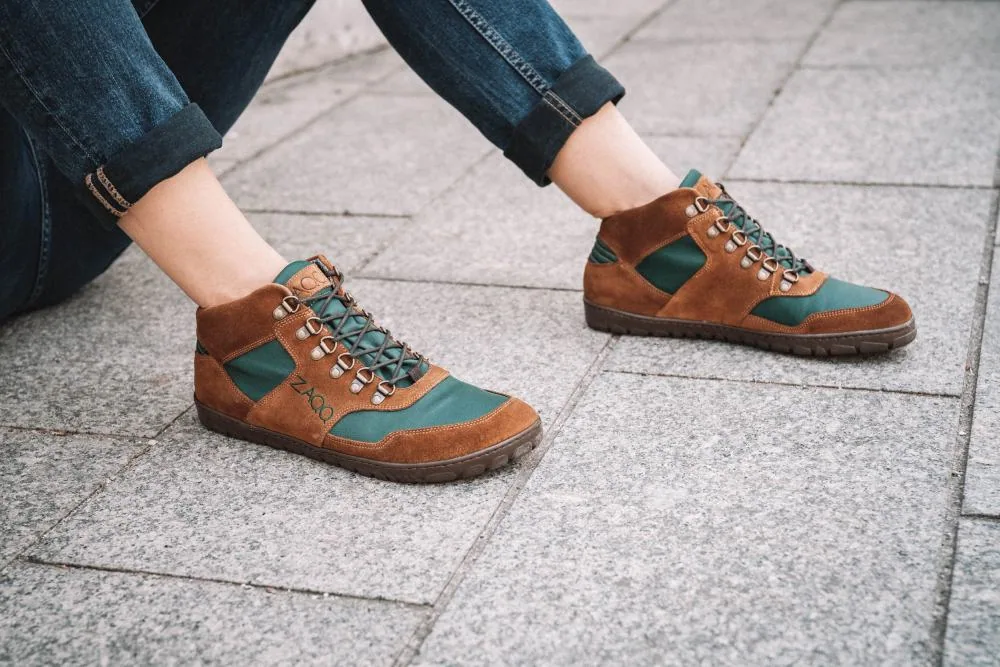 Ботинки для женщин и мужчин ZAQQ HIQE Mid Brown Green Waterproof (зелёный цвет), фото 5