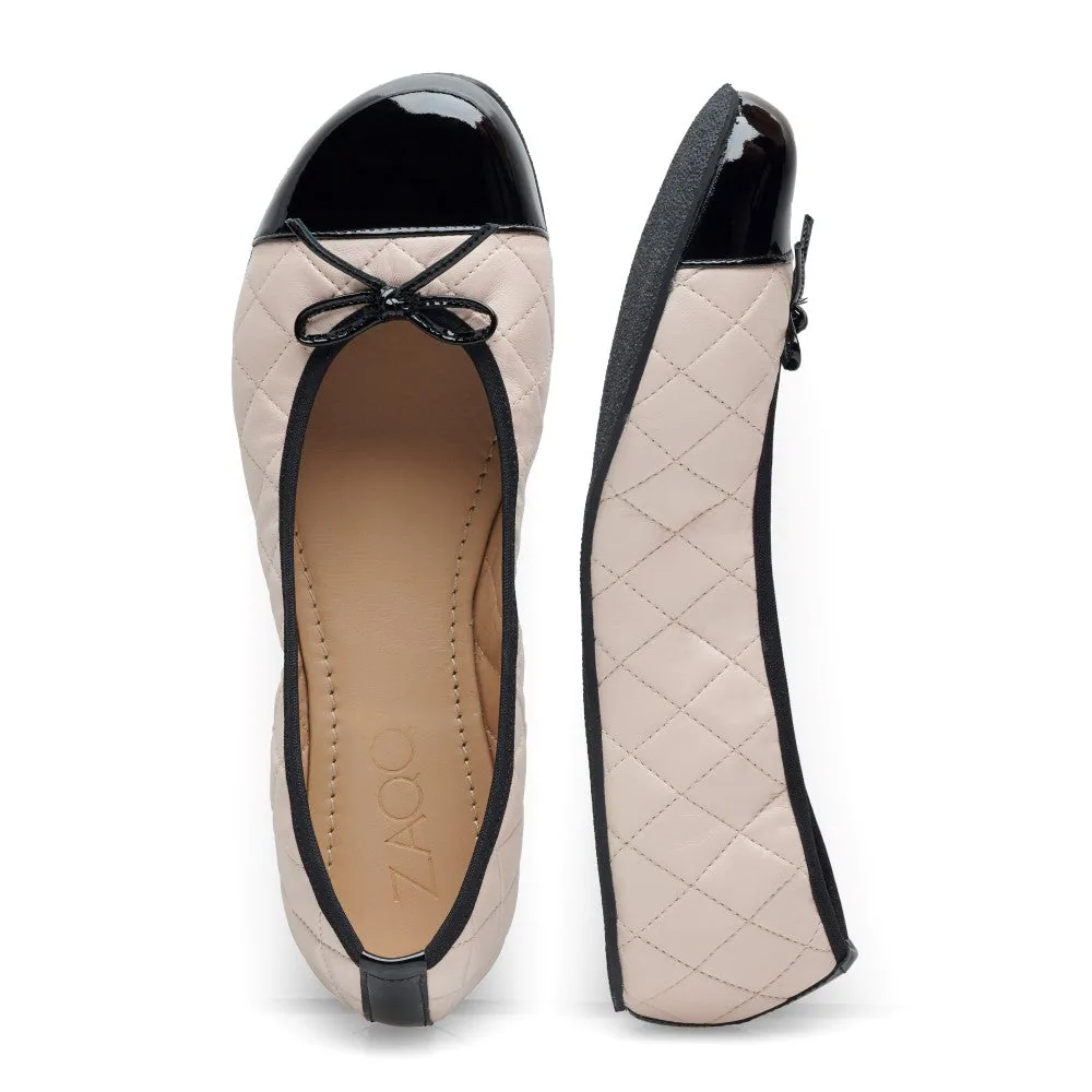 Женские балетки ZAQQ TWIST Varnish Nude, фото 3