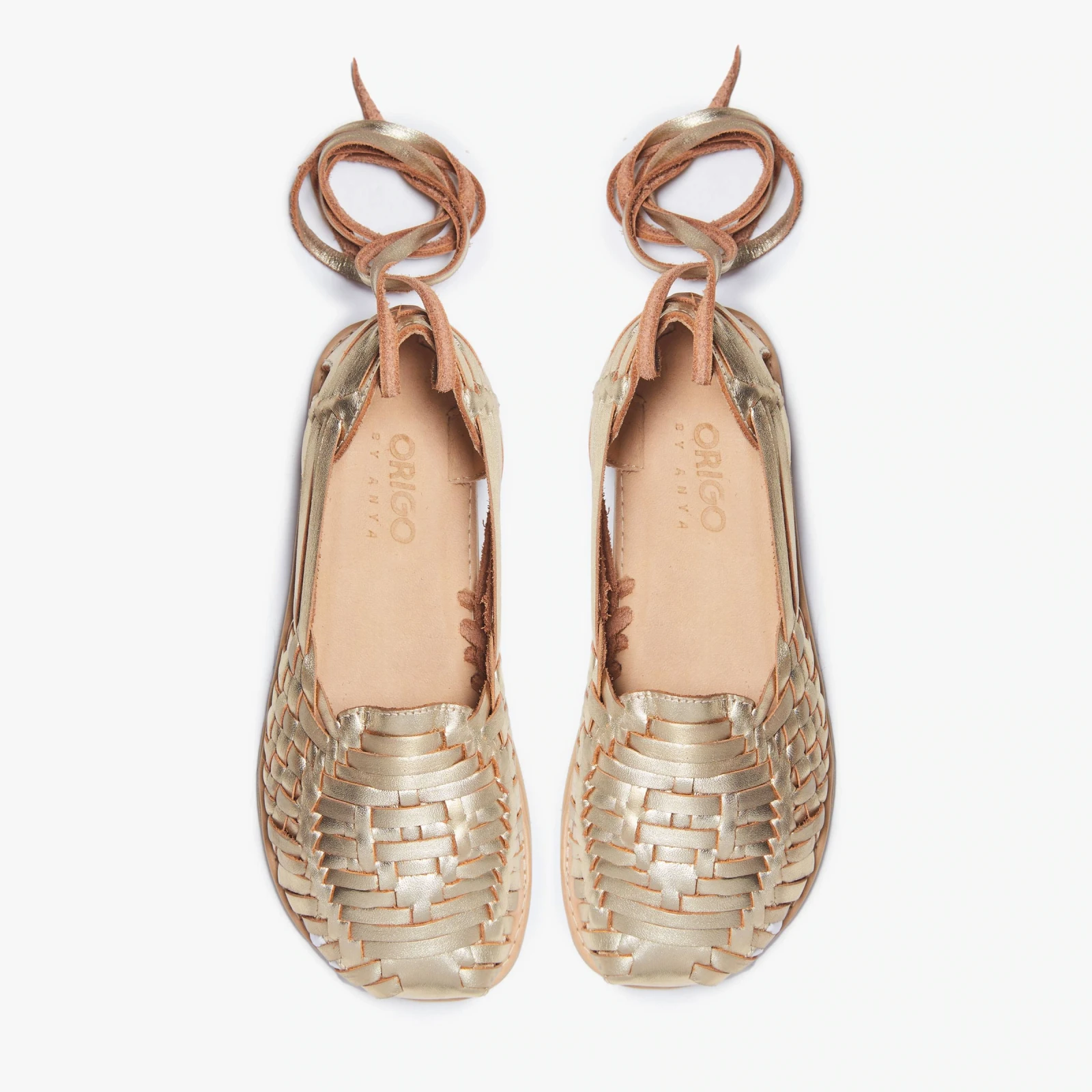 Босоногие сандалии Origo Huarache Slip-On Wide by Anya — золотистый, фото 6