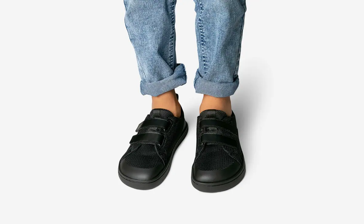 Детские босоногие кроссовки Feelgrounds Original Mesh Kids — чёрный, фото 5